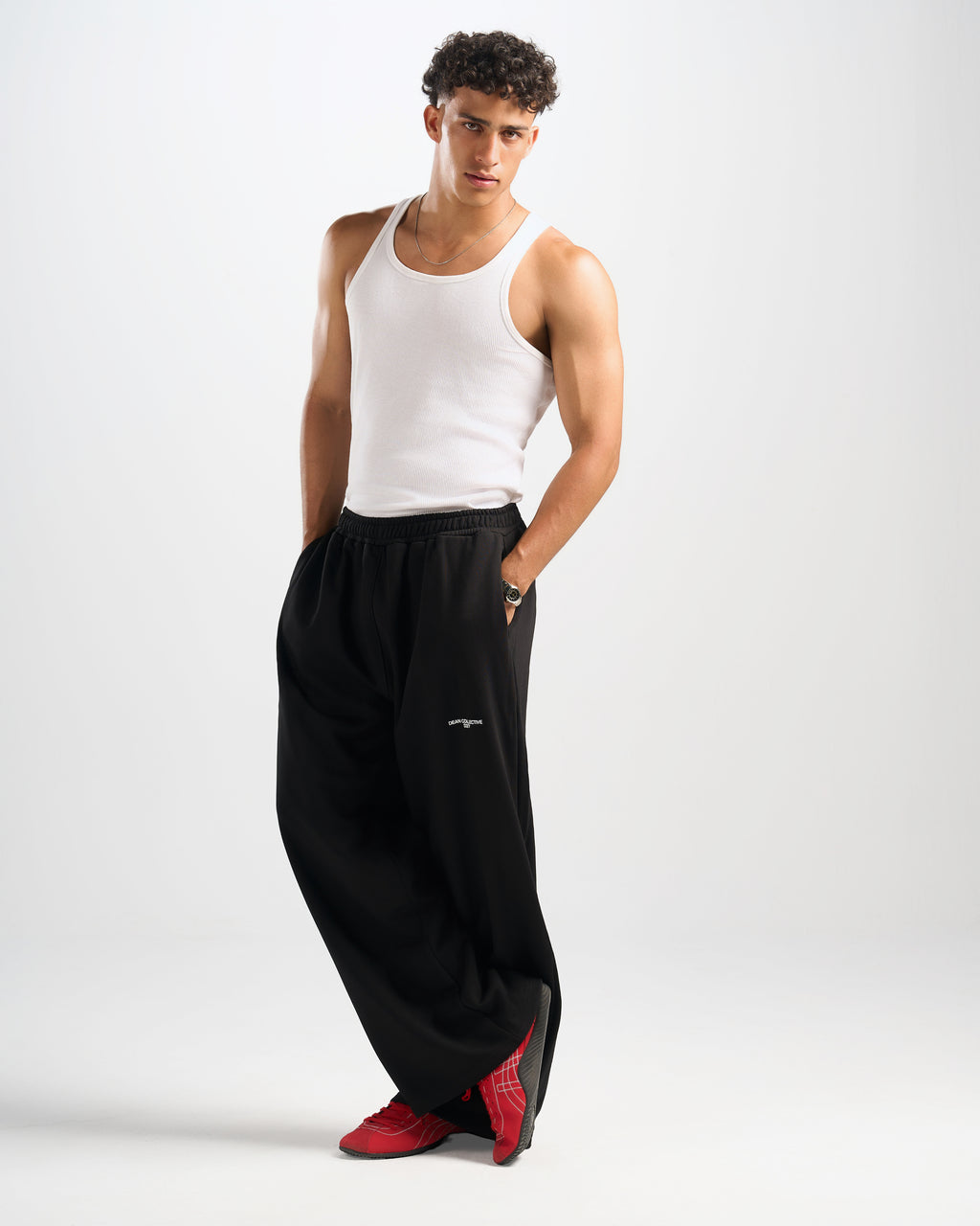 Black Dean Collective D377 Wide-Leg Sweatpants