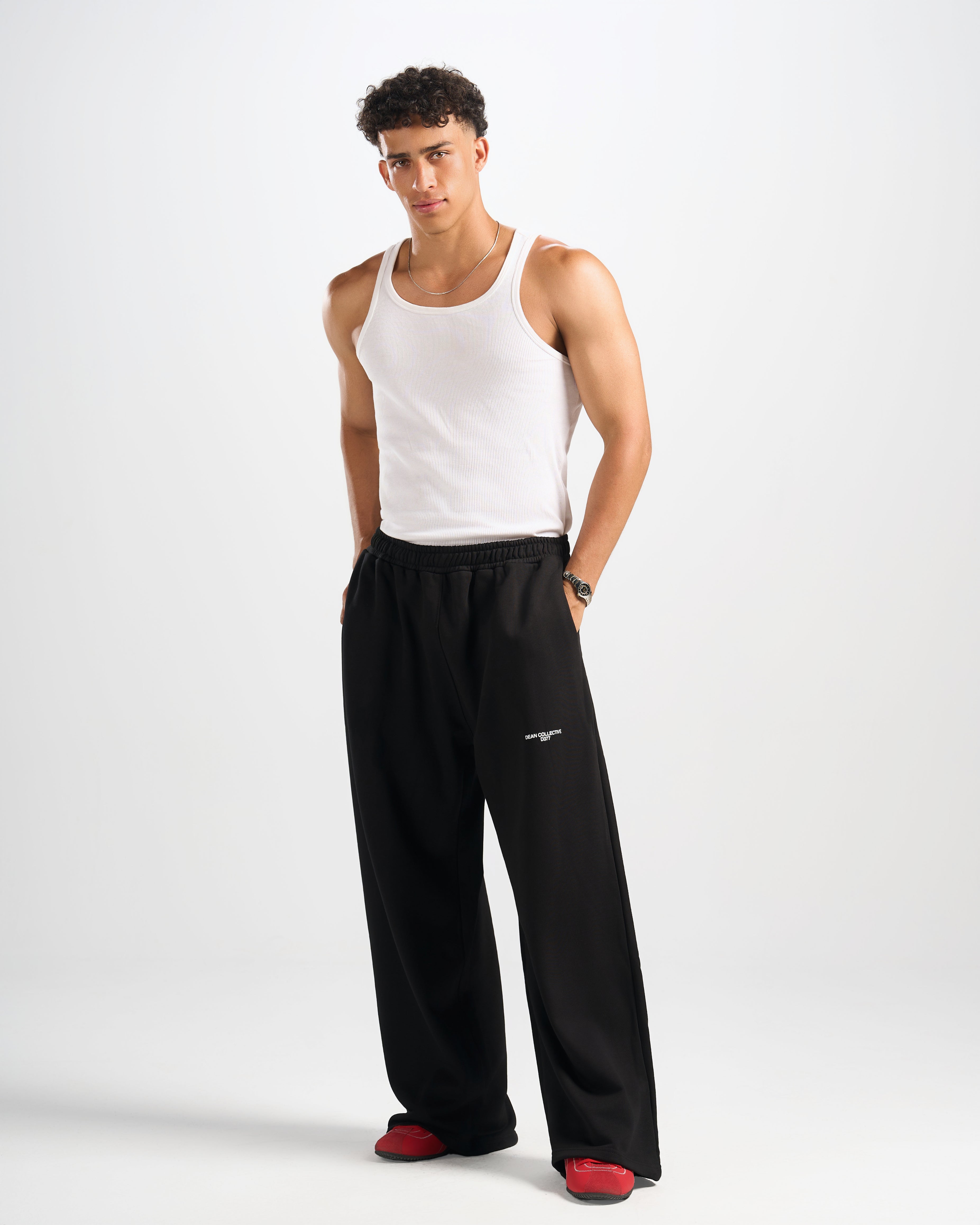 Black Dean Collective D377 Wide-Leg Sweatpants