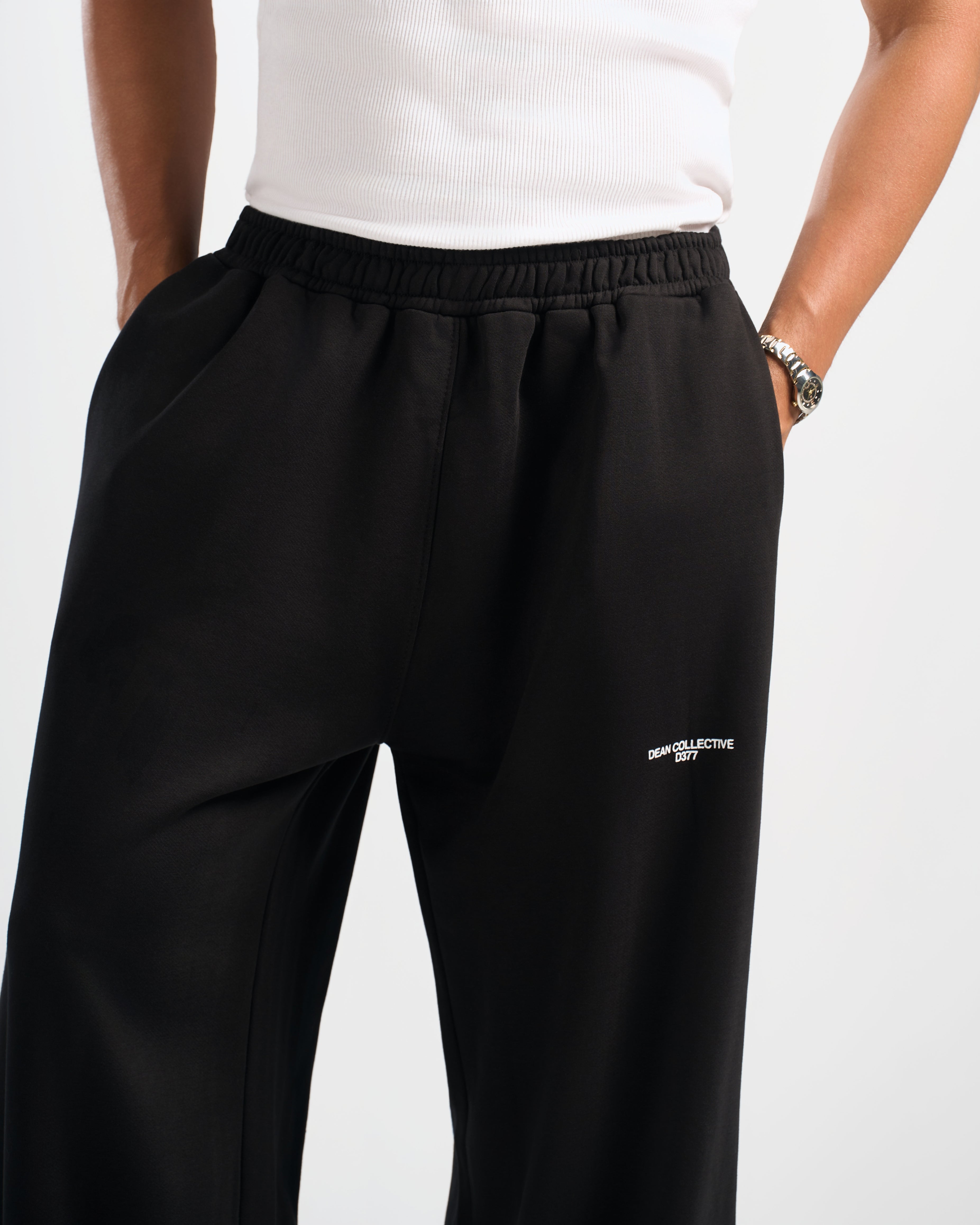 Black Dean Collective D377 Wide-Leg Sweatpants